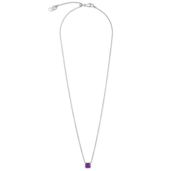 Coeur de Lion Halskette Edelstahl silberfarben Birthstone lila 1300/10-0800