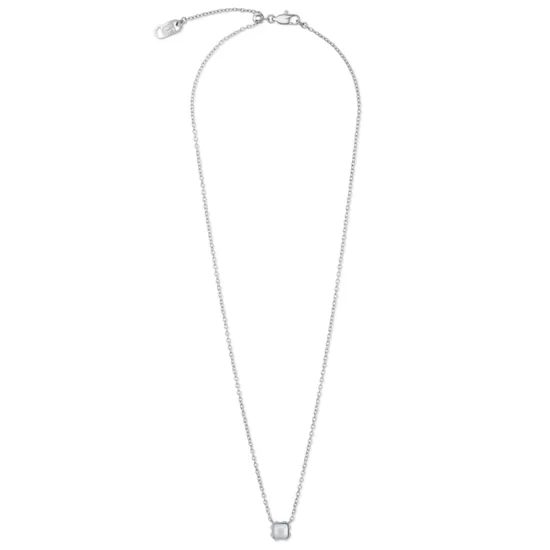 Coeur de Lion Halskette Edelstahl silberfarben Birthstone weiss 1300/10-1400