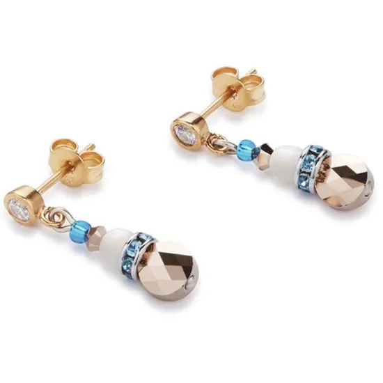 Coeur de Lion Ohrstecker Achat blau rosegoldfarben 4914/21-0607