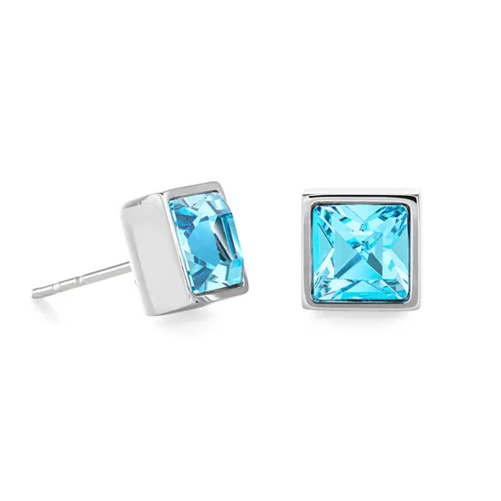 Coeur de Lion Ohrstecker Edelstahl eckig Kristall hellblau 0500/21-2017