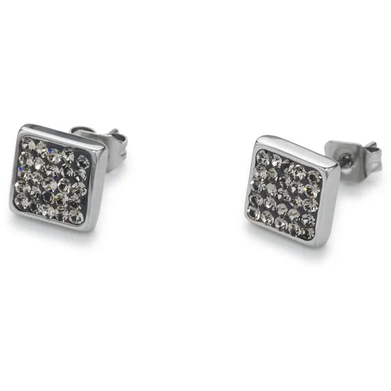 Coeur de Lion Ohrstecker Edelstahl und Kristall grau 0117/21-1200