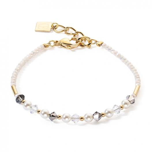 Coeur de Lion Princess Pearls Armband Edelstahl grau kristall 6022/30-1218