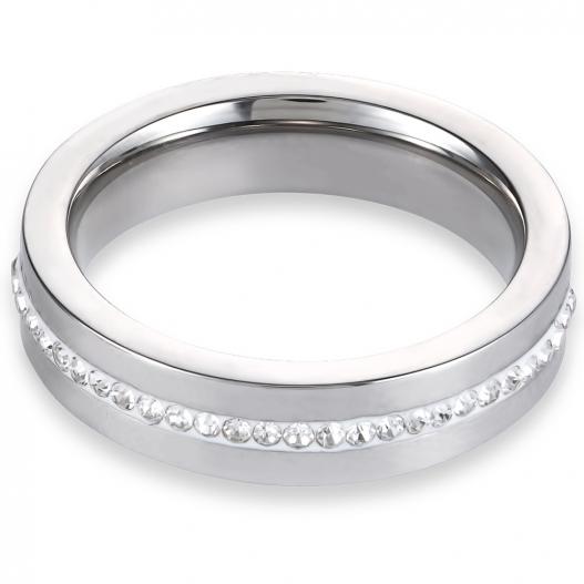 Coeur de Lion Ring Edelstahl & Kristalle Streifen kristall Gr. 56 0126/40-1800 56