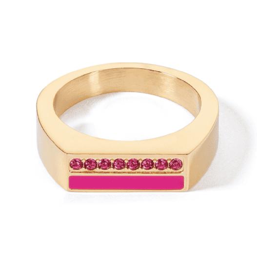 Coeur de Lion Ring Edelstahl goldfarben pink Gr. 56 0133/40-0416