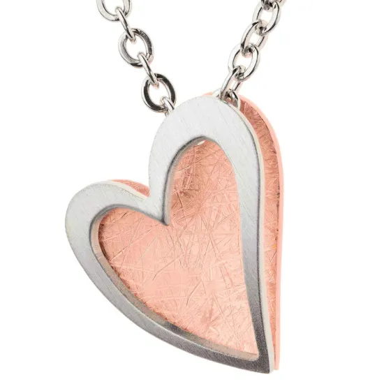 Ernstes Design Anhänger Herz IP rosegoldfarben silberfarben klein AN936