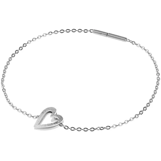 Ernstes Design Armband Edelstahl Herzanhänger 18 cm A586.18