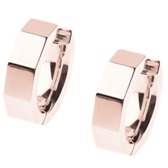 Ernstes Design Creole Edelstahl poliert rosegoldfarben 4 mm E605