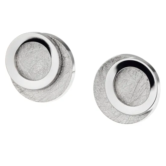 Ernstes Design Ohrstecker rund matt Edelstahl IP E592