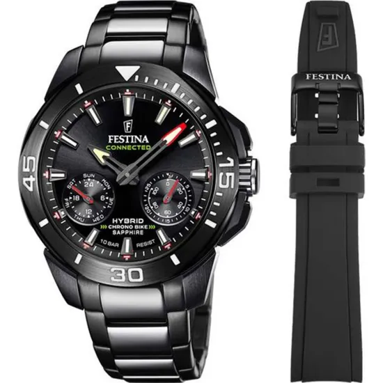 Festina Chrono Bike Bluetooth Hybrid Chronograph schwarz mit Extraband F20648/1