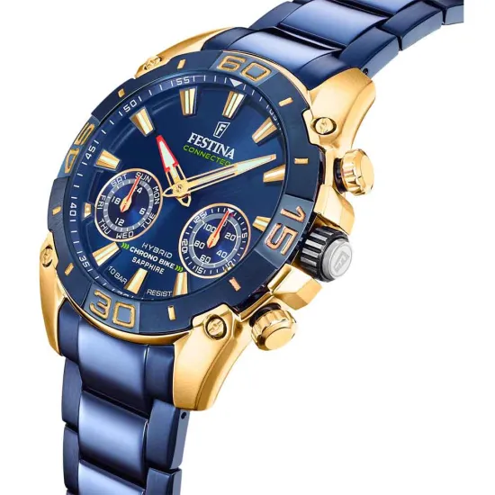 Festina Connected Hybrid Smartwatch Chrono Bike 2021 blau gold F20547/1