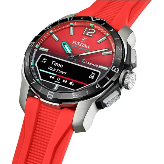 Festina Connected Hybrid Smartwatch Titan orange rot mit Silikonband F23000/6