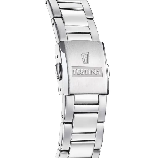 Festina Herren Solar Energy silberfarben schwarz mit Edelstahlband F20656/4