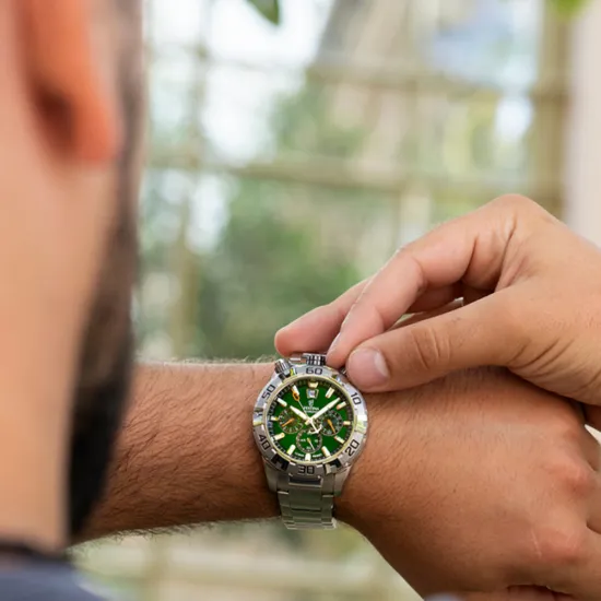 Festina Herrenuhr Bullhead the Originals Diver silberfarben grün F20743/2