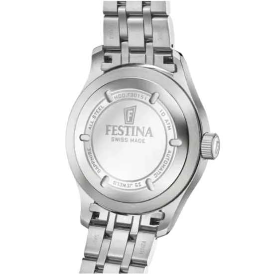 Festina Swiss Made Herrenuhr Automatik grün Edelstahlband F20151/B
