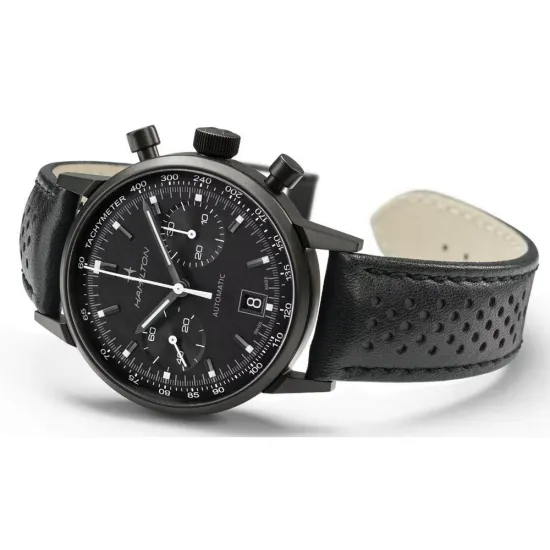 HAMILTON Armbanduhr American Classic Automatik Intra Matic Auto Chrono schwarz H38446730
