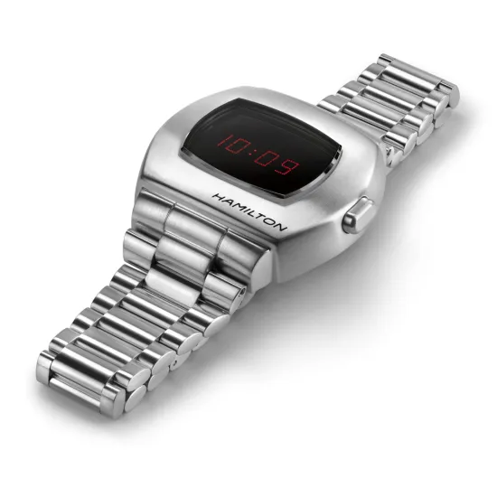 HAMILTON Armbanduhr silberfarben mit Edelstahlband PSR Digital Quarz H52414130