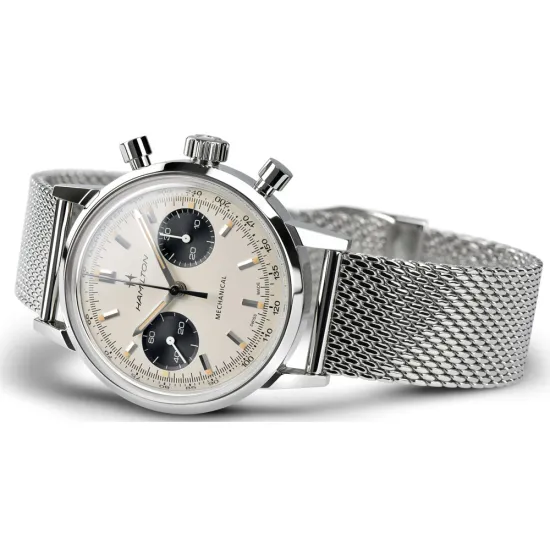 HAMILTON Classics Intramatic Chrono Mechanical silberfarben beige schwarz H38429110