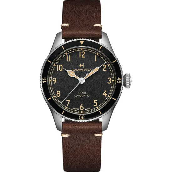 HAMILTON Herrenuhr Edelstahl Automatik Khaki Aviation Pilot Pioneer H76205530