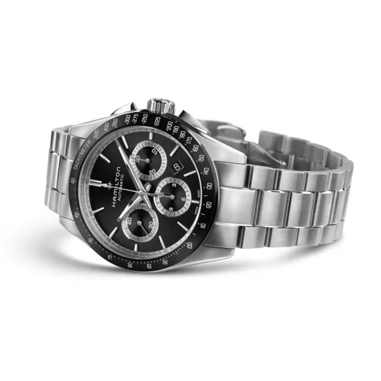 HAMILTON Herrenuhr Edelstahl Jazzmaster Performer Chrono Automatik H36606130