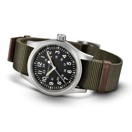 HAMILTON Khaki Field Mechanical Armbanduhr mit Textilband H69439931