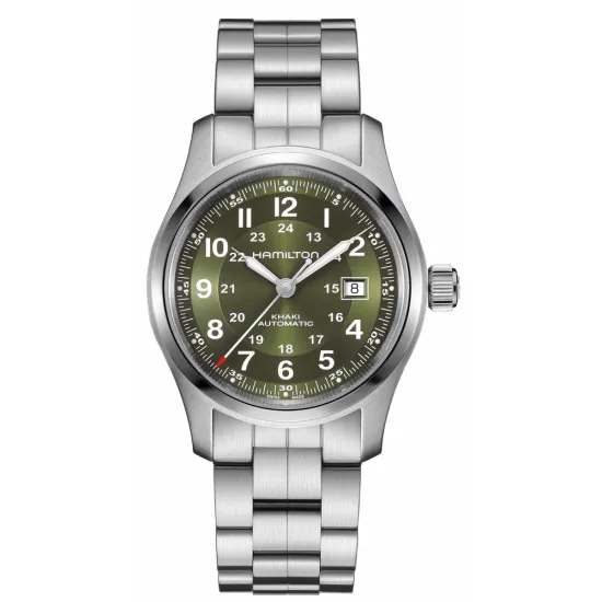 HAMILTON Herrenuhr Khaki Field Automatik silberfarben grün 42 mm H70605160
