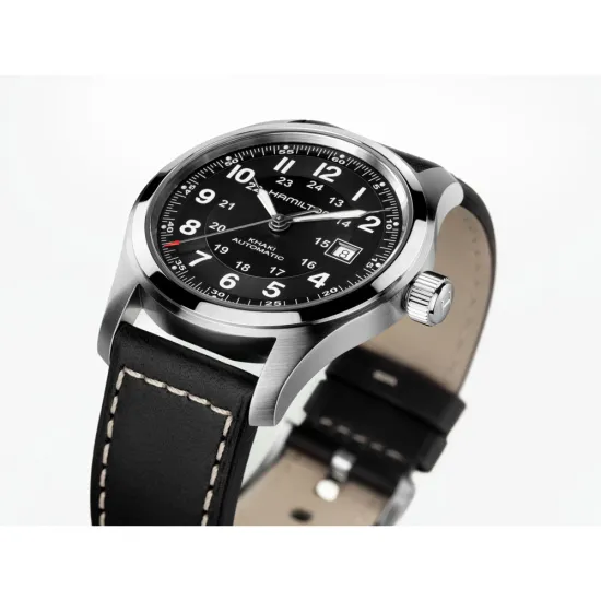 HAMILTON Herrenuhr Khaki Field Automatik silberfarben schwarz 42 mm H70605733