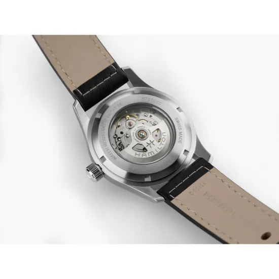 HAMILTON Herrenuhr Khaki Field Automatik silberfarben schwarz 42 mm H70605733