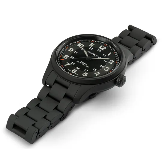 HAMILTON Herrenuhr Khaki Field Automatik Titanium schwarz 38 mm H70215130