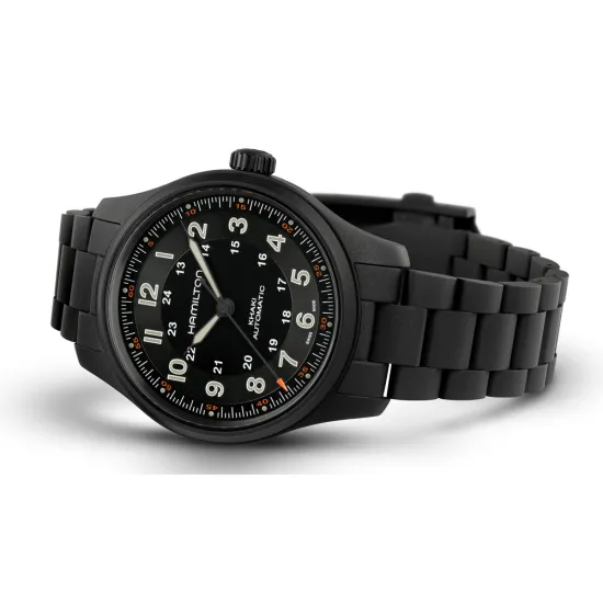 HAMILTON Herrenuhr Khaki Field Automatik Titanium schwarz H70665130