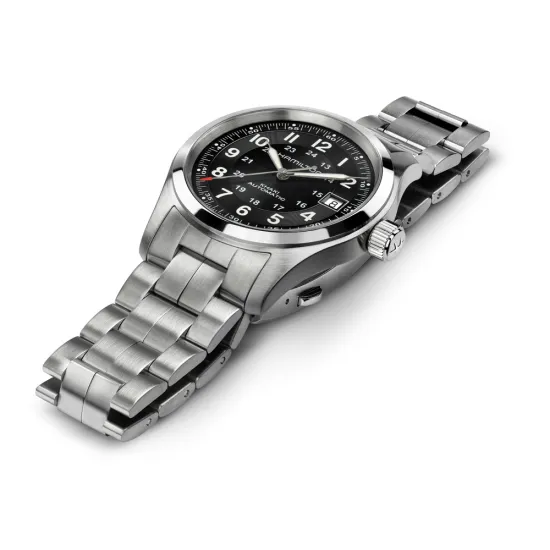 HAMILTON Khaki Field Automatik schwarz silberfarben mit Edelstahlband H70455133