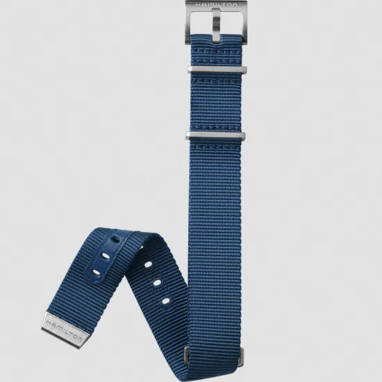 HAMILTON Khaki Navy Scuba Textilband blau petrol Breite 20 mm