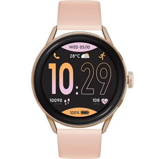 Ice Watch Damen Smartwatch Smart Two blassrosa rosegoldfarben rund mit Silikonband 023068