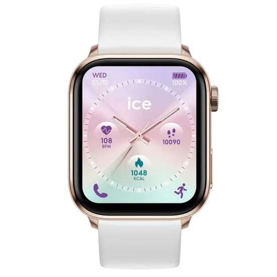 Ice Watch GPS Damen Smartwatch 3.0 rosegoldfarben mit Silikonband weiss 024302