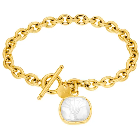JOOP! Armband Edelstahl IP goldfarben mit weißem Stein 2035892