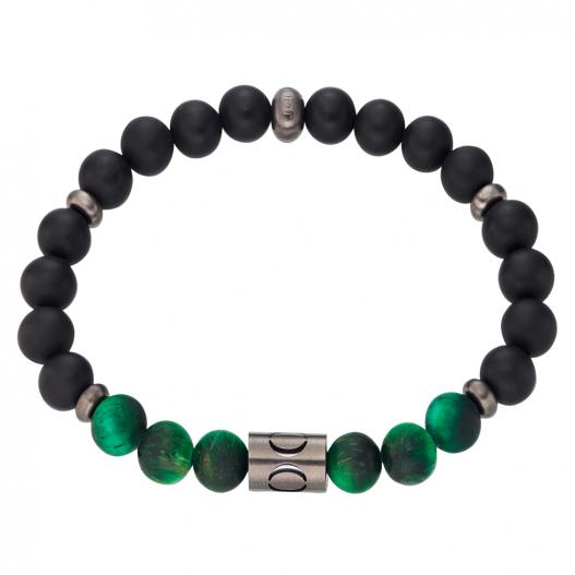 JOOP! Armband mit schwarz grünen Perlen Edelstahl 2035040