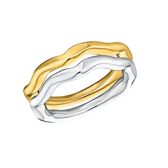 JOOP! Damenring bicolor Silber 925 teils vergoldet Größe 56 2033957