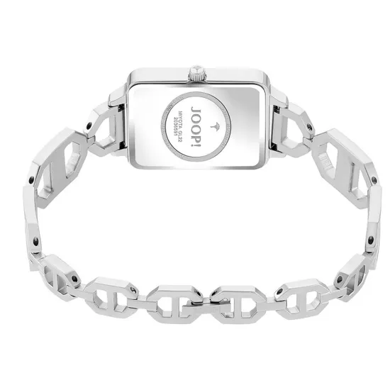 JOOP! Damenuhr Edelstahl Kettenarmband Zifferblatt rechteckig silberfarben 2036591