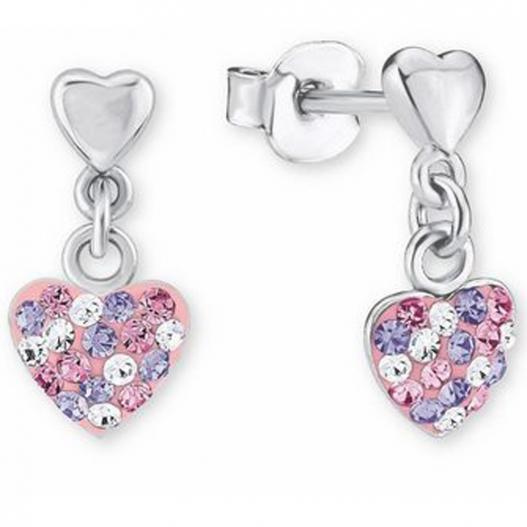 Lillifee Kinder Ohrringe mit Herz Silber 925 rhodiniert mit Preciosa Steinen 2013169
