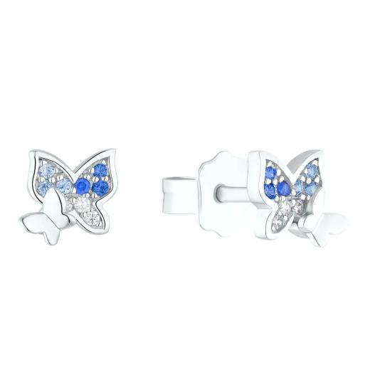 Lillifee Kinder Ohrstecker Schmetterling Silber 925 mit Zirkonia blau 2037074