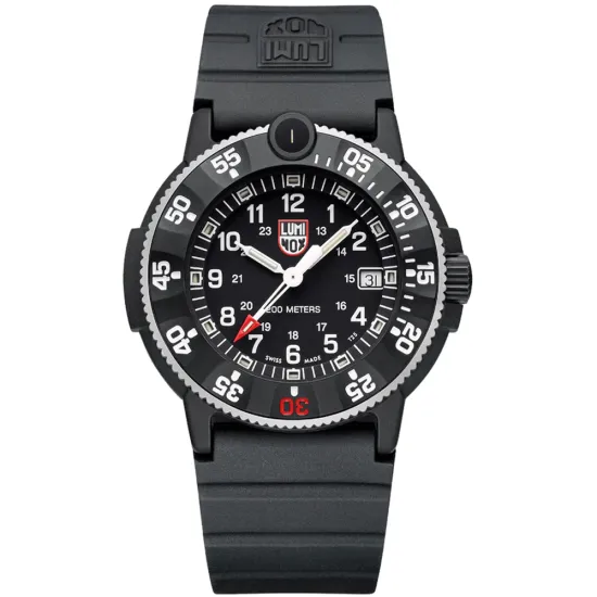 Luminox Herrenuhr Navy SEAL Original Heritage schwarz mit Silikonband XS.3001.H