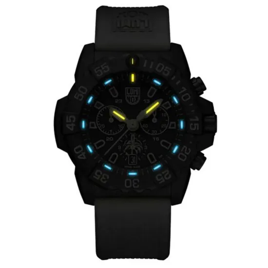 Luminox Navy SEAL Taucheruhr schwarz beige mit grünem Textil Wechselband XS.3590.NSF.SET