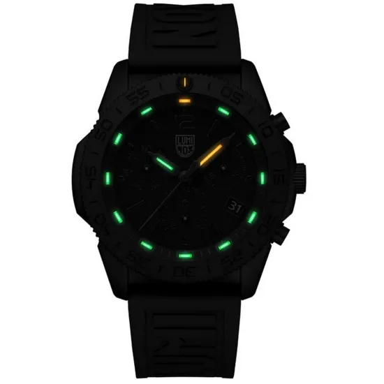 Luminox Pacific Diver Chrono Taucheruhr Edelstahl schwarz Kautschukband schwarz  XS.3141.BO.1
