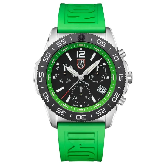 Luminox Pacific Diver Chrono Taucheruhr mit grünem Kautschuk Armband XS.3157.NF