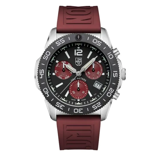 Luminox Pacific Diver Taucheruhr mit weinrotem Kautschuk Armband XS.3155.1