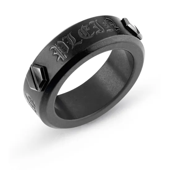 Philipp Plein Herrenring Hexagon Gothic Titanium Grey Ring size 64 PJ7AA14R8