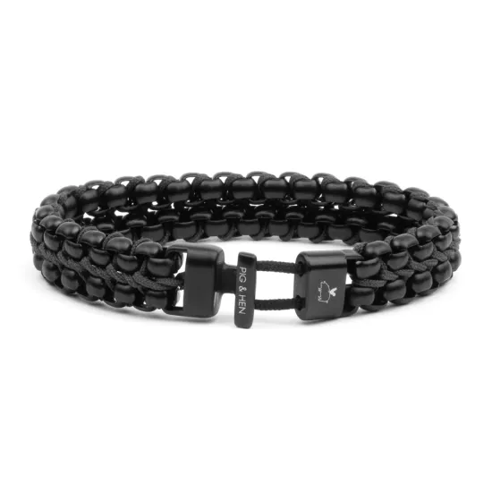 PIG & HEN Herren-Armband Catena Venetian DBL Black Größe L P51-290000-L
