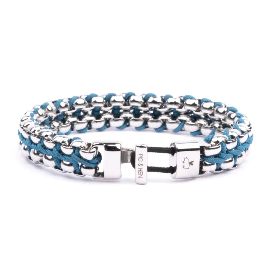 PIG & HEN Herren-Armband Catena Venetian DBL Ocean Blue Größe M P51-164000-M