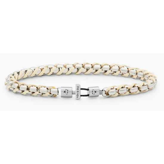 PIG & HEN Herren-Armband Catena Venetian ivory silver Gr. M P47-113000-M