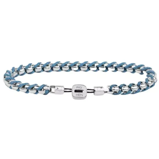 PIG & HEN Herren-Armband Catena Venetian silver Pigeon Blue Gr. L