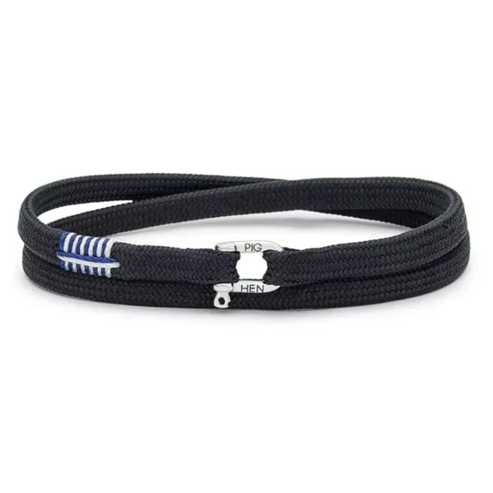 PIG & HEN Herren-Armband Franky DBL Navy Silver Größe M P44-163000-M